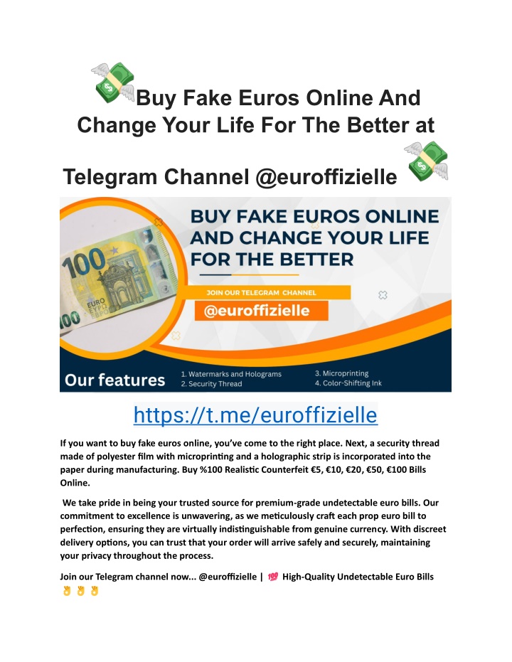 buy fake euros online and change your life