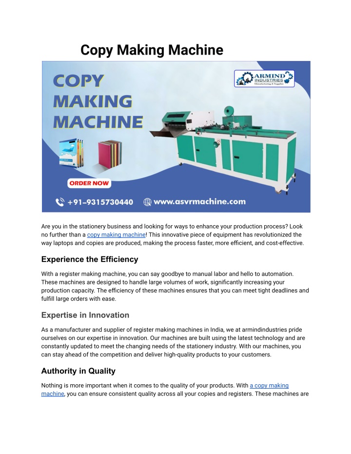 copy making machine