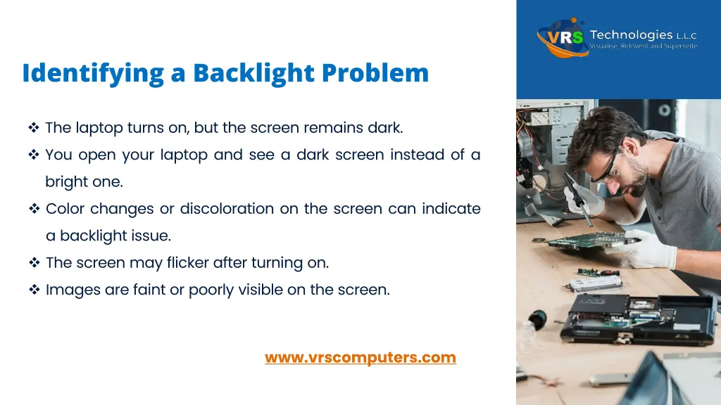 identifying a backlight problem