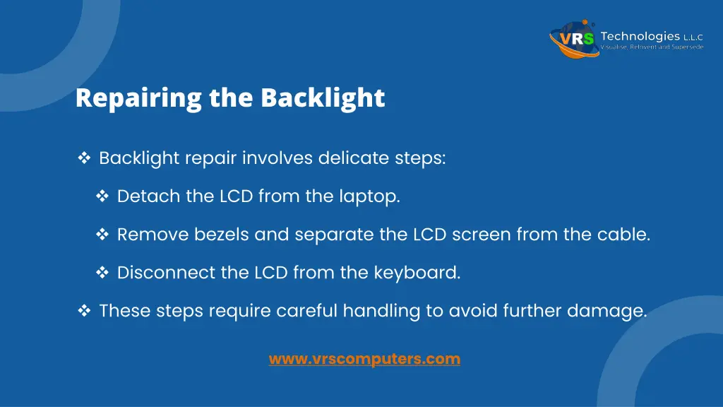 repairing the backlight