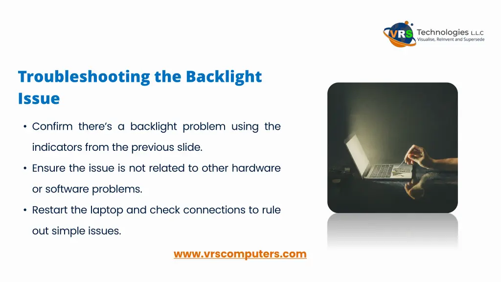 troubleshooting the backlight issue