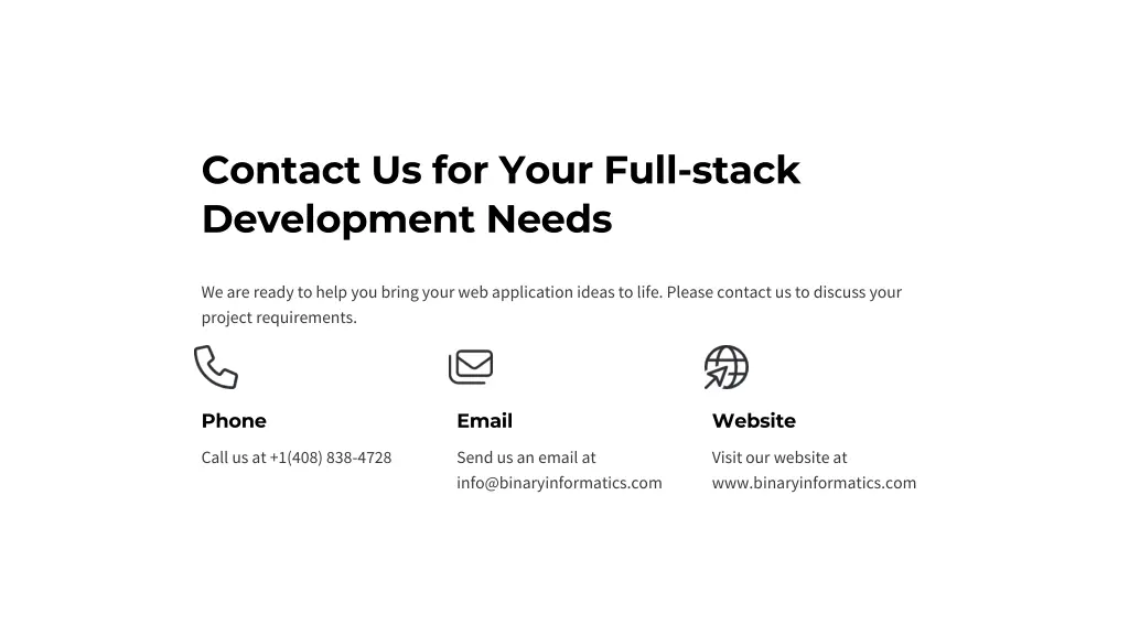 contact us for your full stack development needs