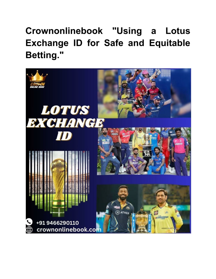 crownonlinebook exchange id for safe