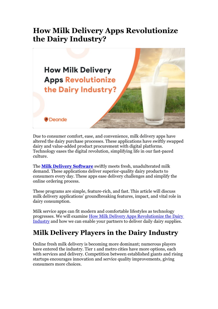 how milk delivery apps revolutionize the dairy