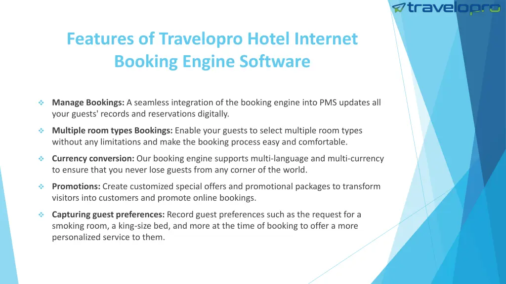 features of travelopro hotel internet booking