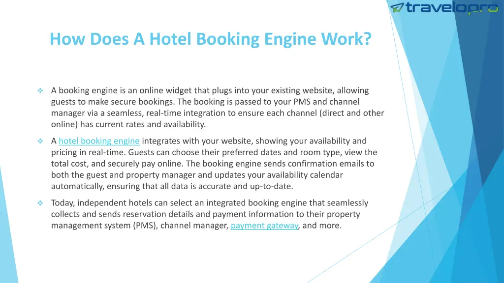 how does a hotel booking engine work