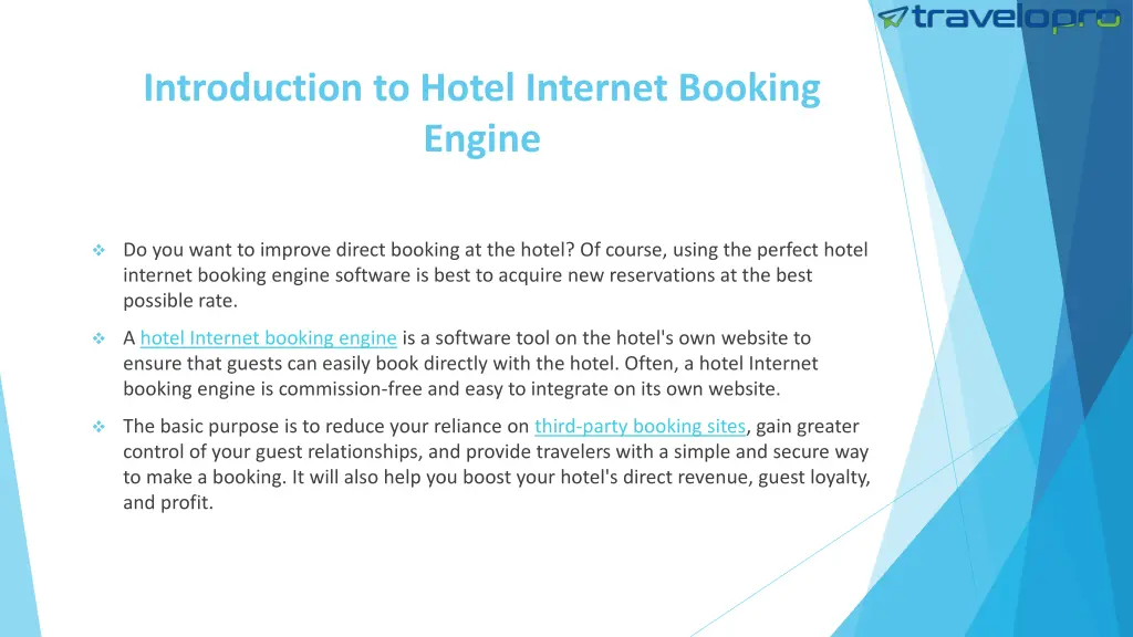 introduction to hotel internet booking engine