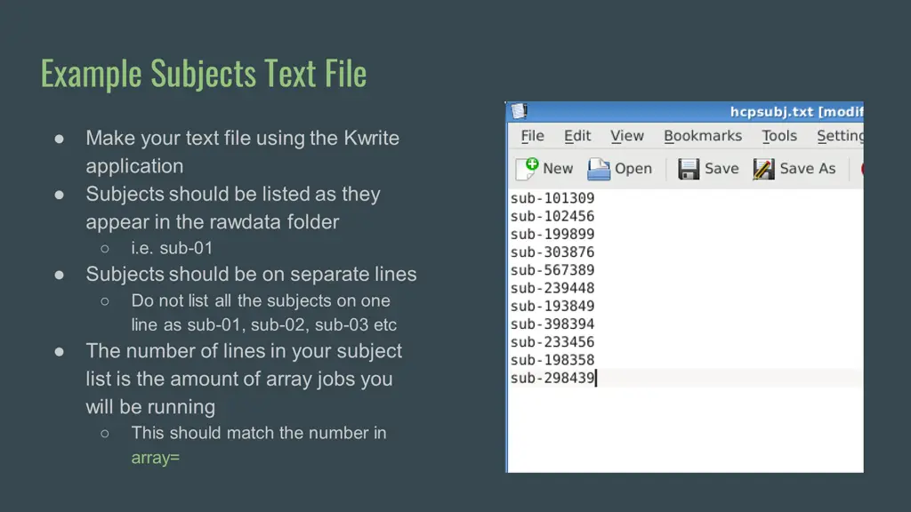 example subjects text file