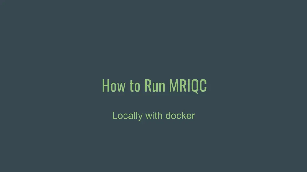 how to run mriqc