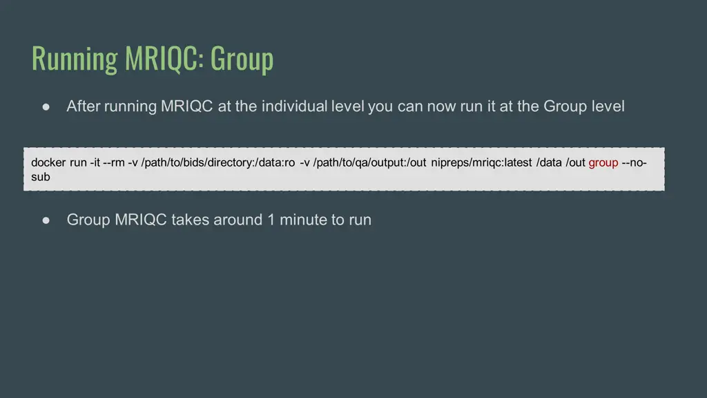 running mriqc group