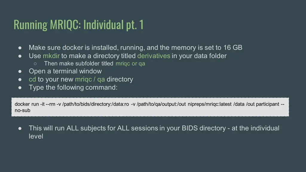 running mriqc individual pt 1