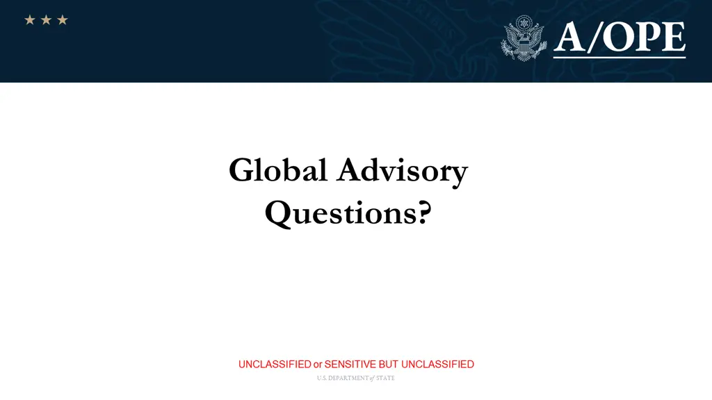 global advisory questions