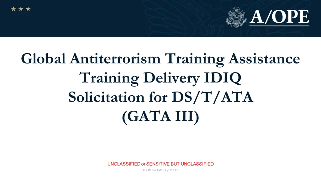 global antiterrorism training assistance training