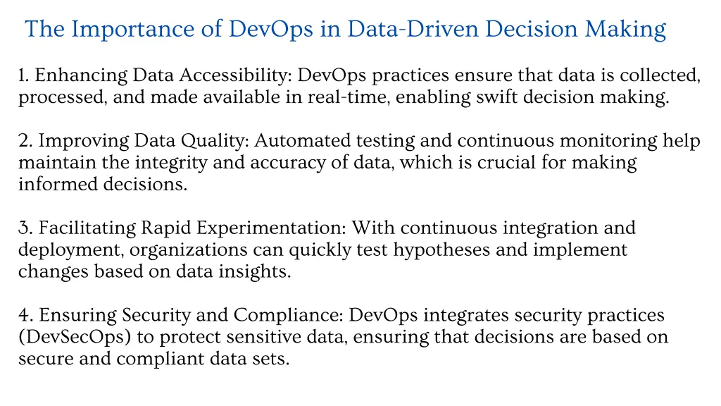 the importance of devops in data driven decision