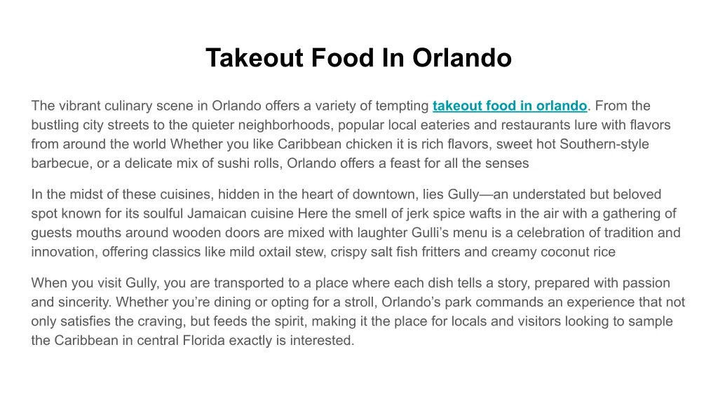 takeout food in orlando