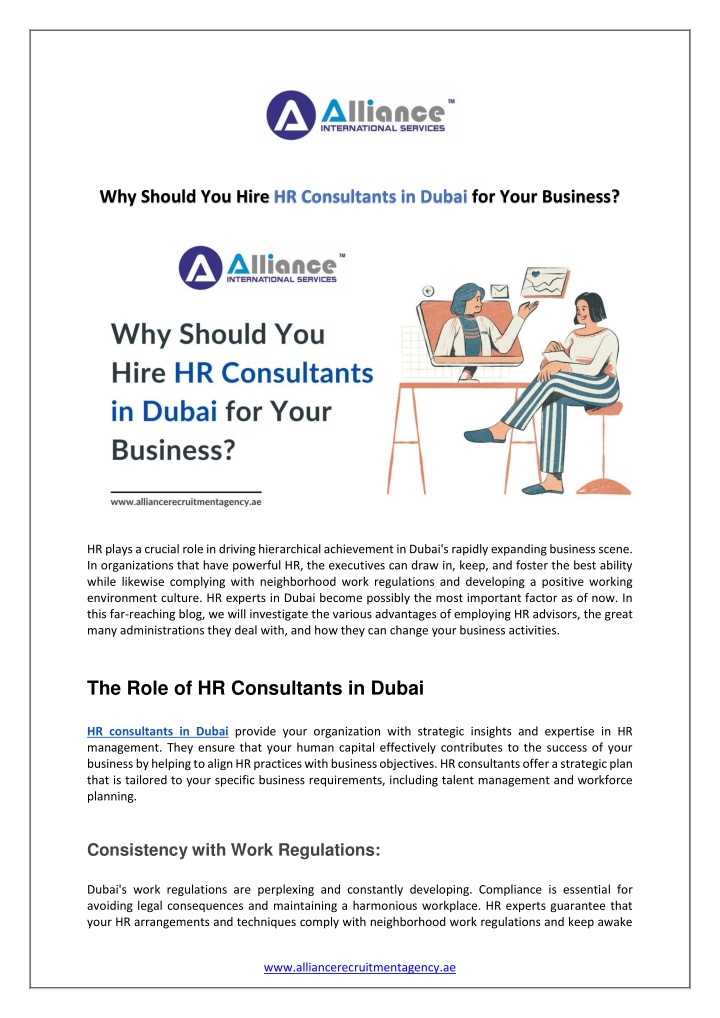 why should you hire hr consultants in dubai