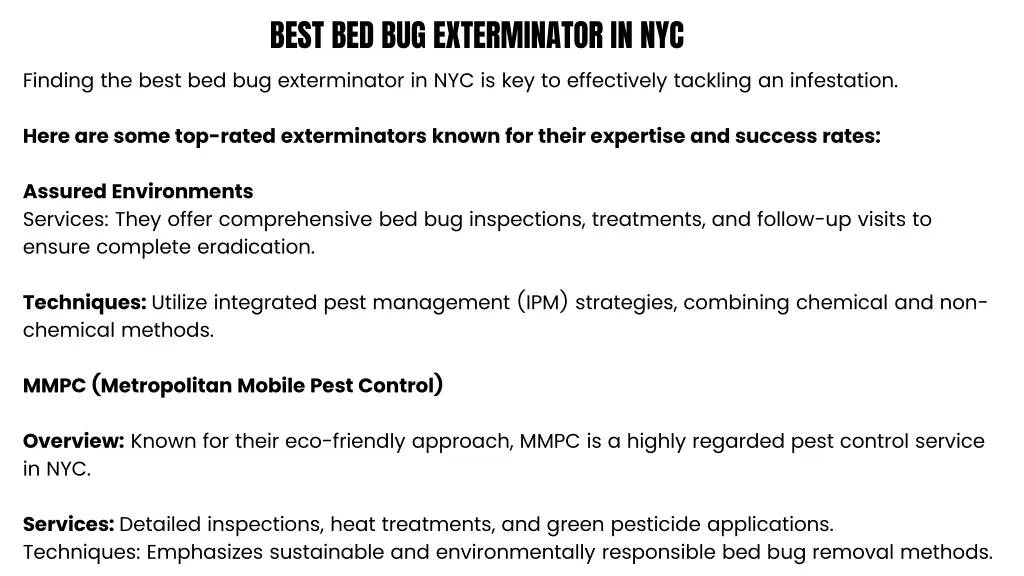 best bed bug exterminator in nyc