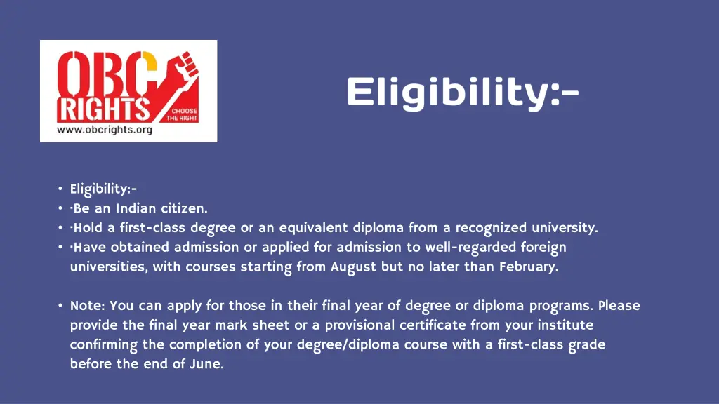 eligibility be an indian citizen hold a first