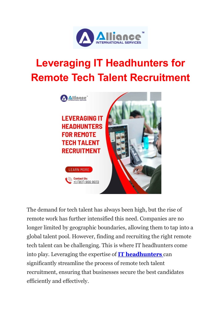 leveraging it headhunters for remote tech talent