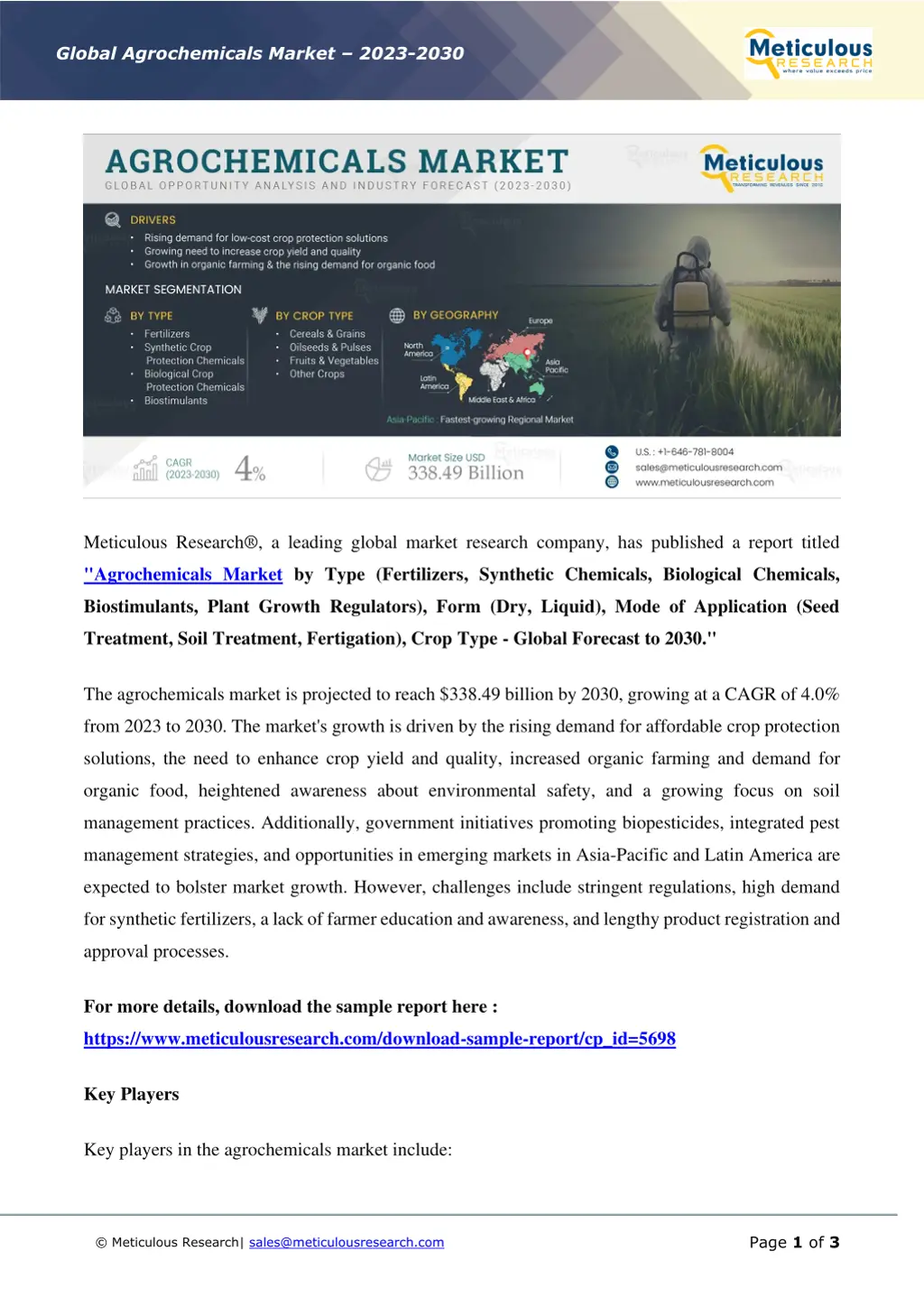 global agrochemicals market 2023 2030