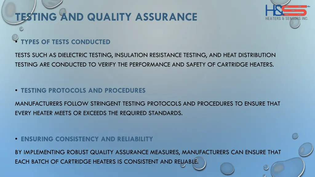 testing and quality assurance