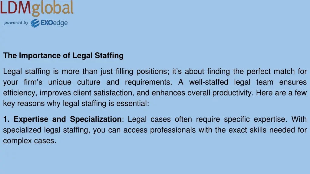 the importance of legal staffing