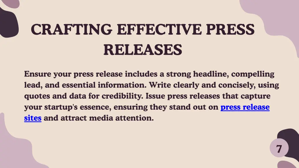 crafting effective press releases