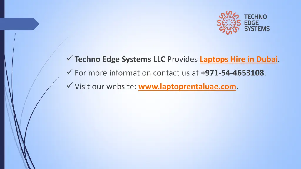 techno edge systems llc provides laptops hire