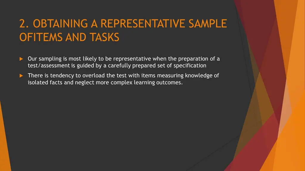 2 obtaining a representative sample ofitems