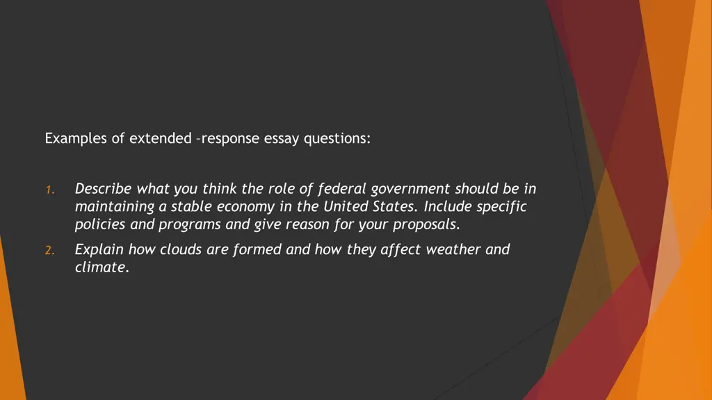 examples of extended response essay questions