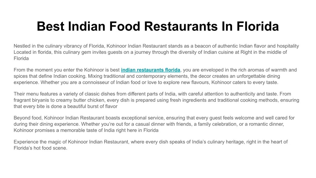 best indian food restaurants in florida