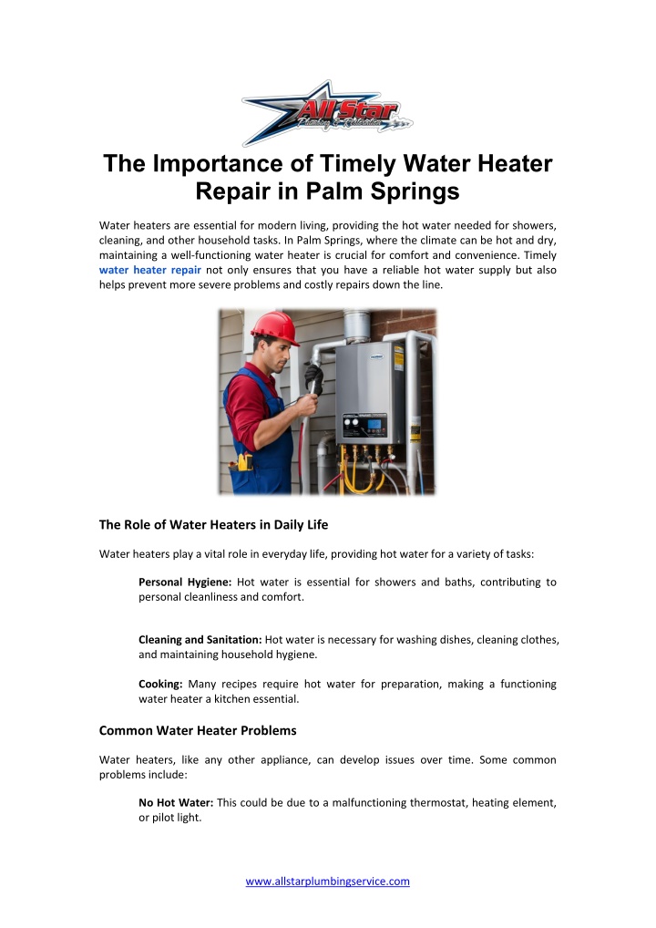 the importance of timely water heater repair