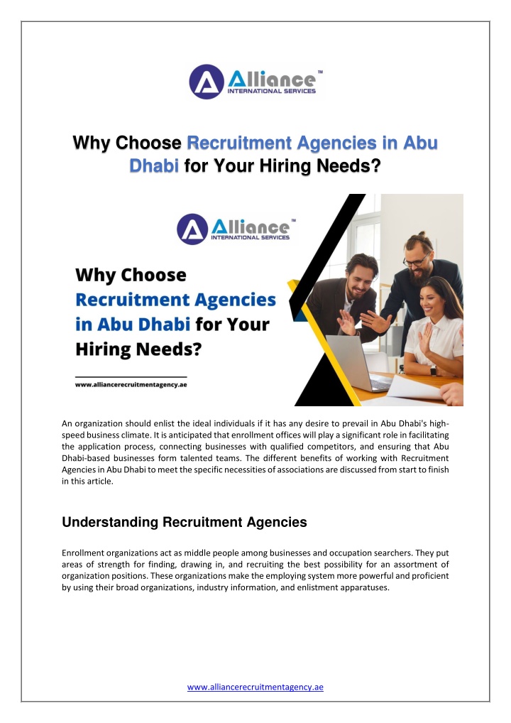 why choose recruitment agencies in abu dhabi