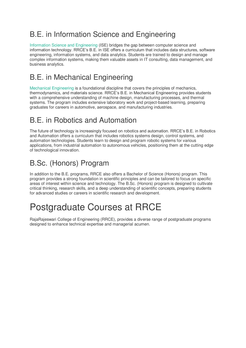 b e in information science and engineering