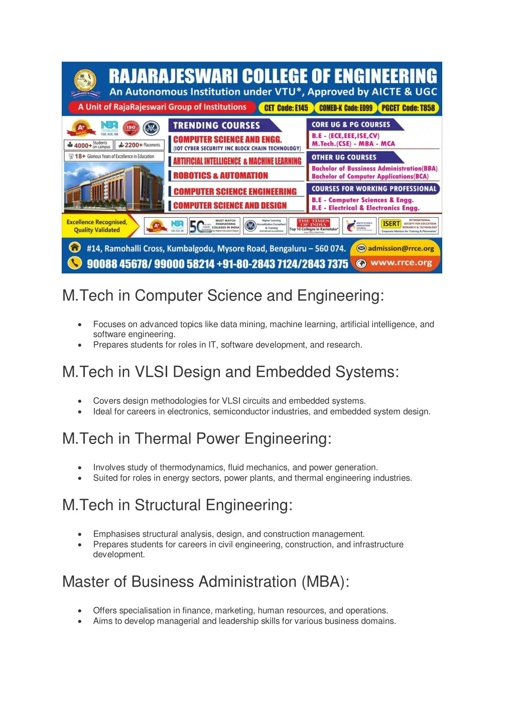 m tech in computer science and engineering