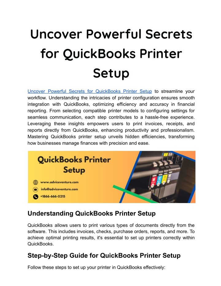 uncover powerful secrets for quickbooks printer