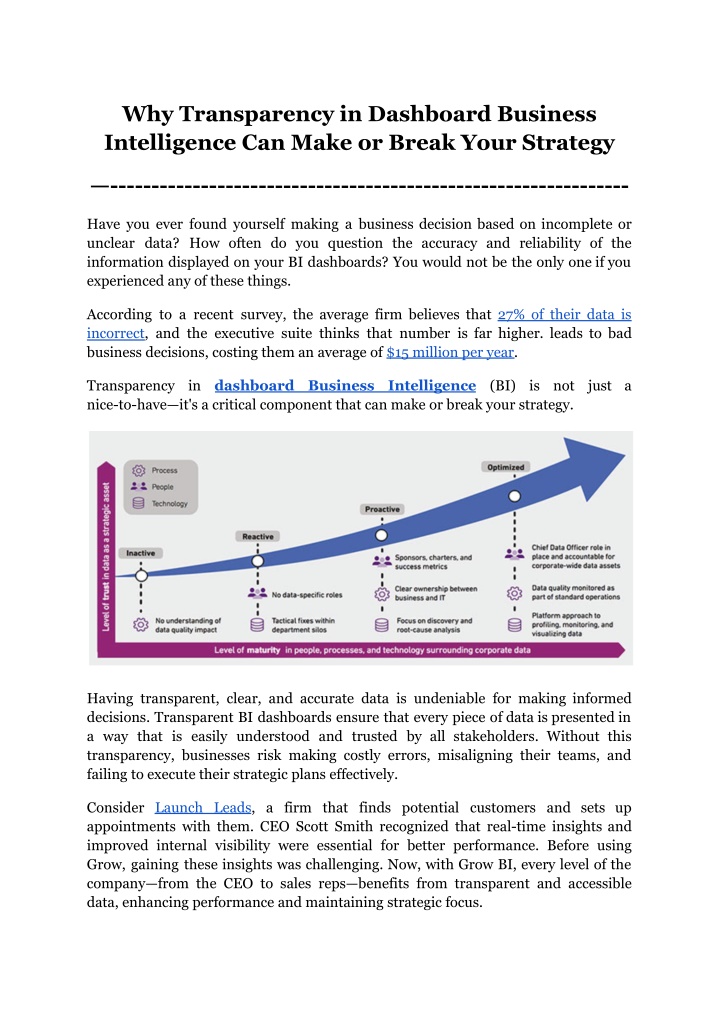 why transparency in dashboard business