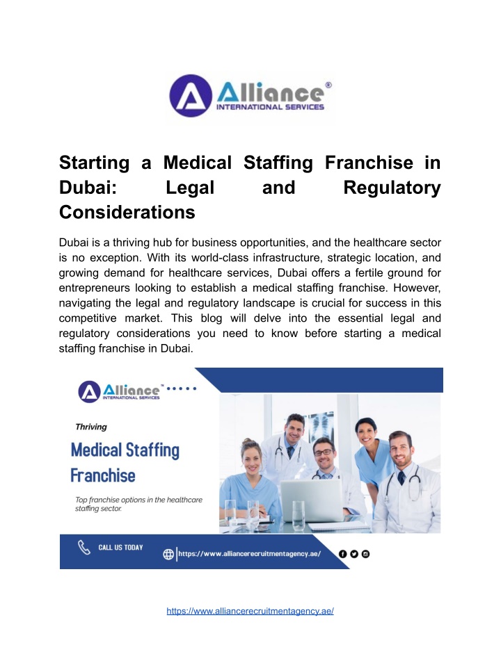 starting a medical staffing franchise in dubai