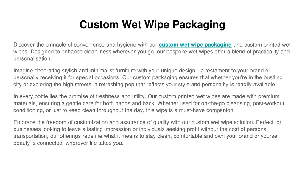 custom wet wipe packaging