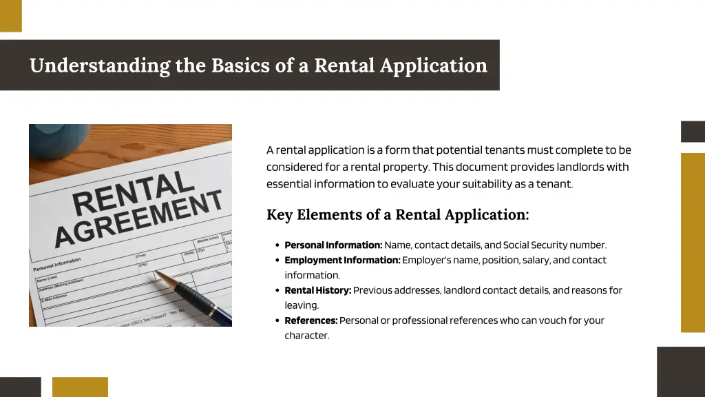 understanding the basics of a rental application