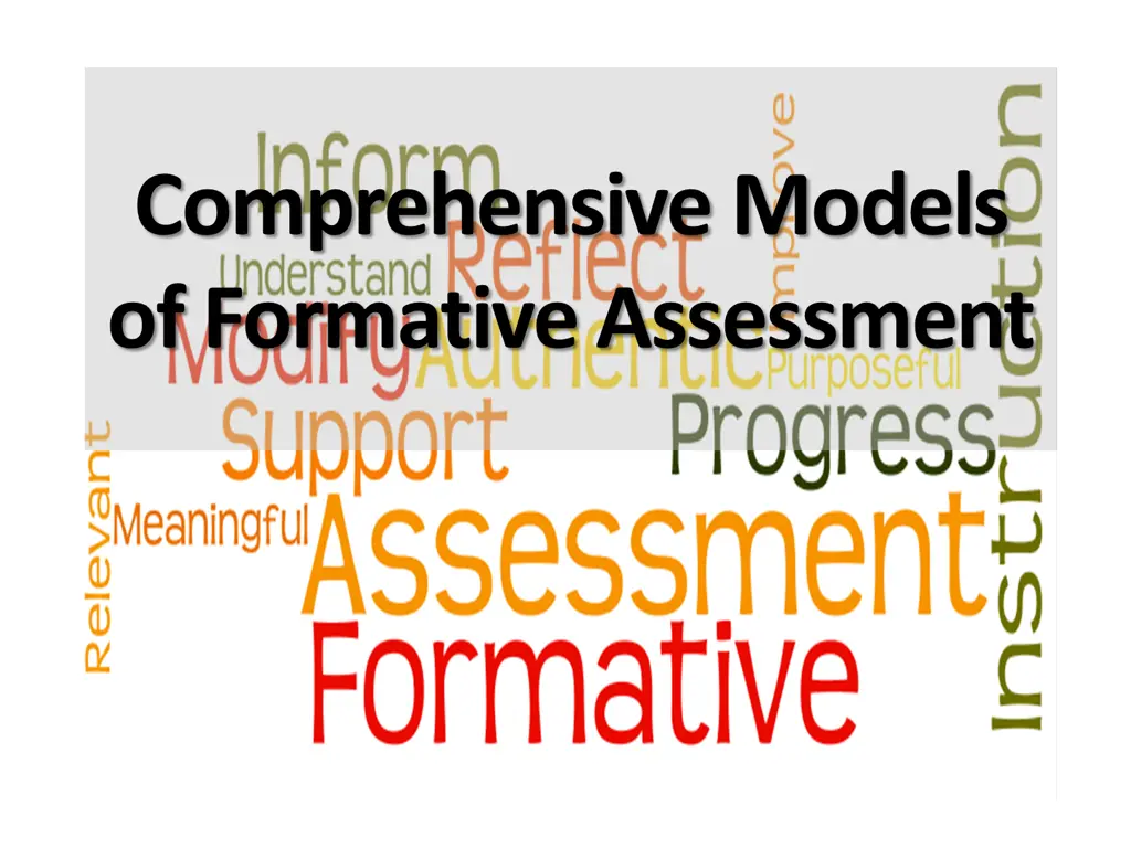 comprehensive models of formative assessment