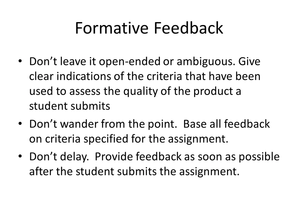 formative feedback