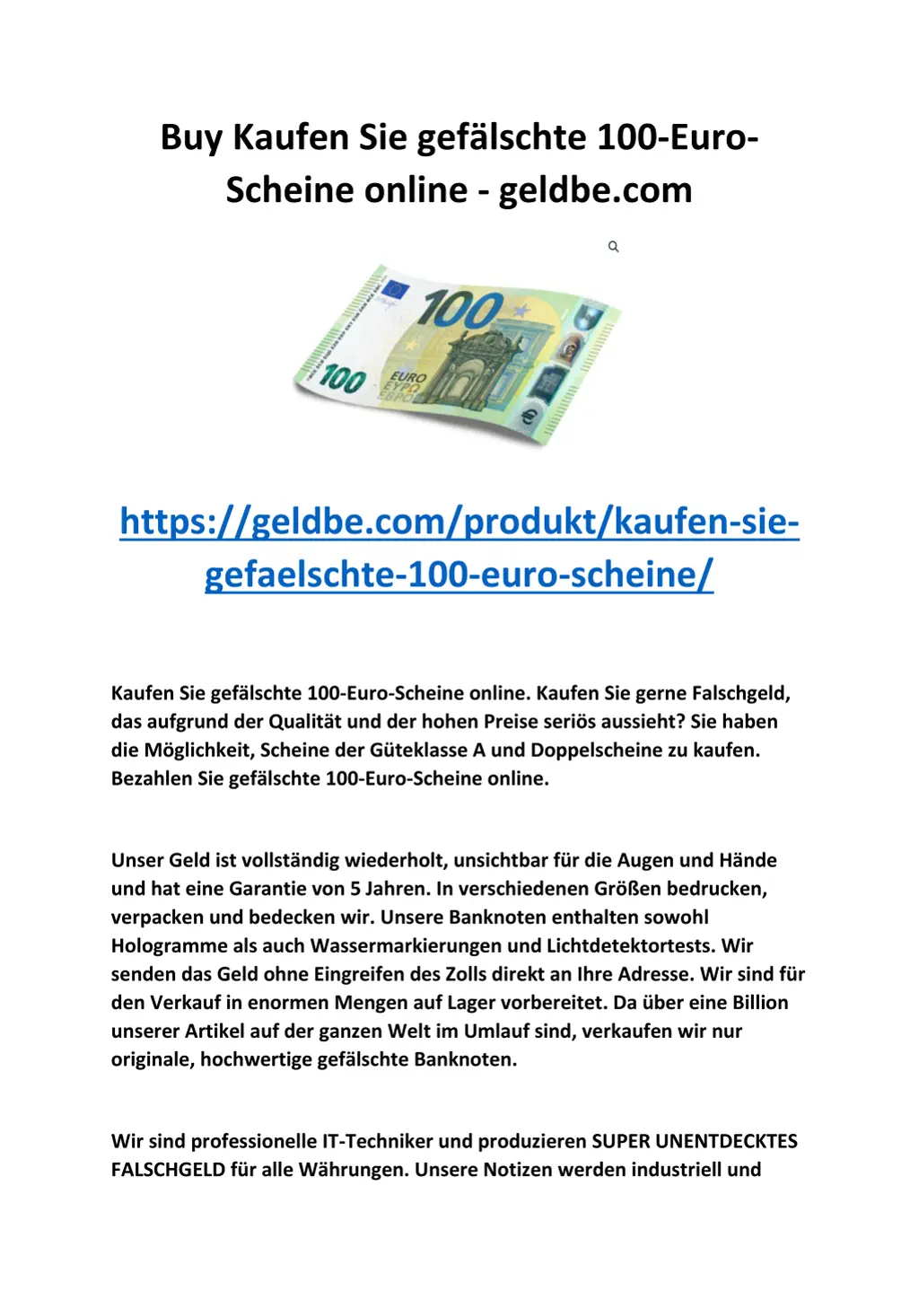 buy kaufen sie gef lschte 100 euro scheine online