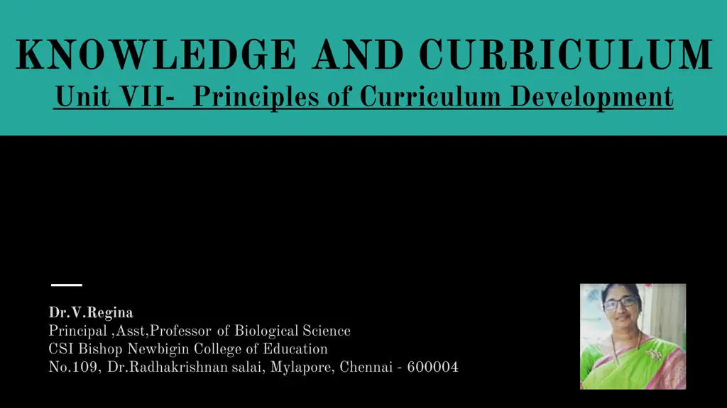 knowledge and curriculum unit vii principles