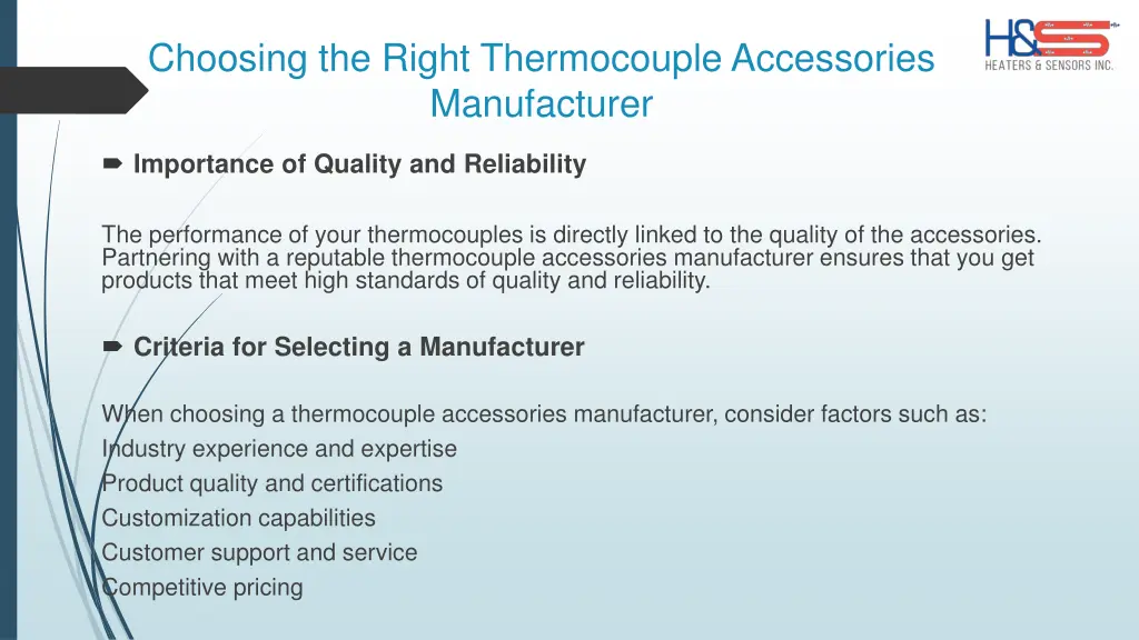 choosing the right thermocouple accessories