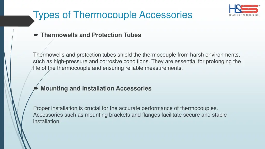 types of thermocouple accessories 1