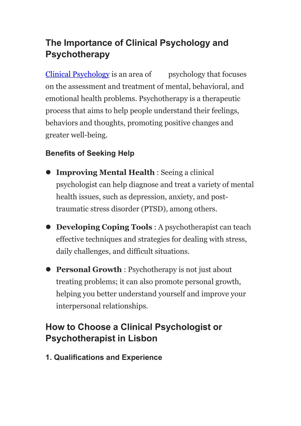 the importance of clinical psychology