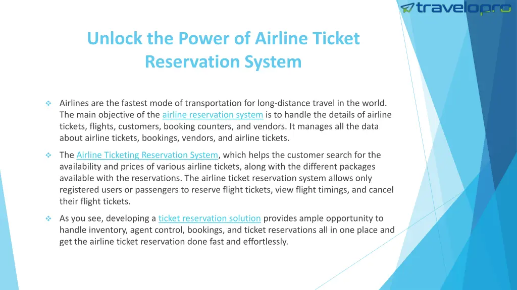 unlock the power of airline ticket reservation