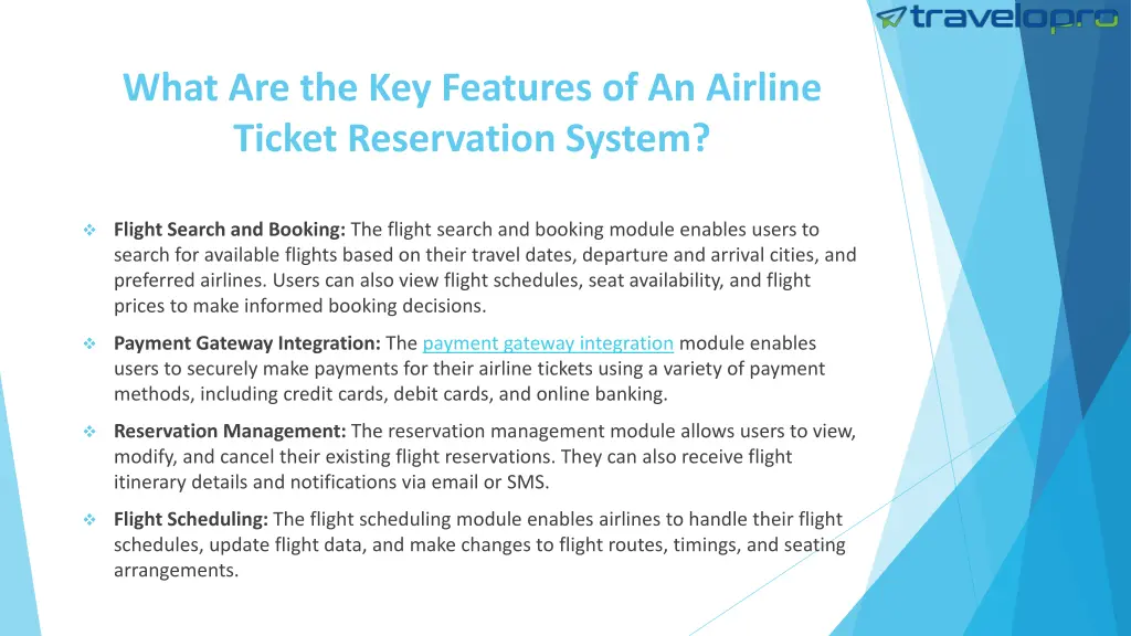 what are the key features of an airline ticket