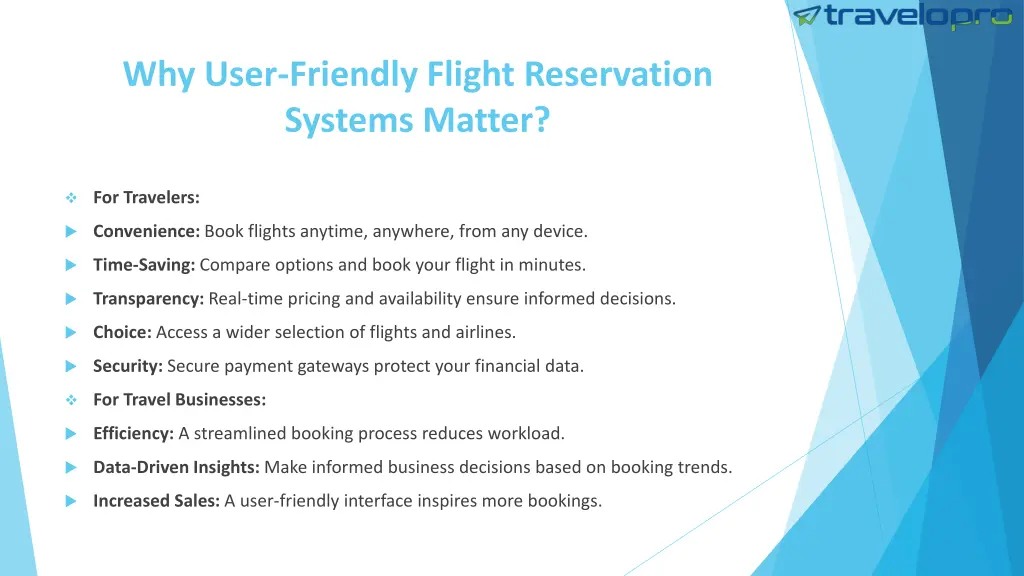 why user friendly flight reservation systems